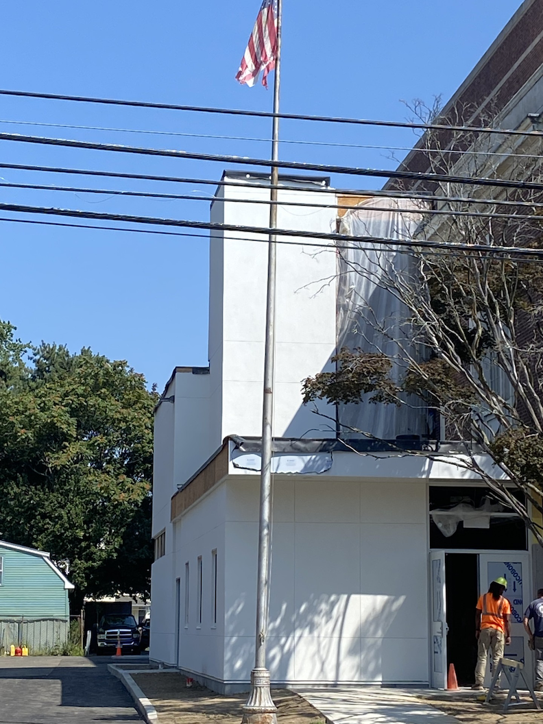 The new $3.8 million wing of The Klein Auditorium in Bridgeport is nearly complete. Photo by Gary Larkin.