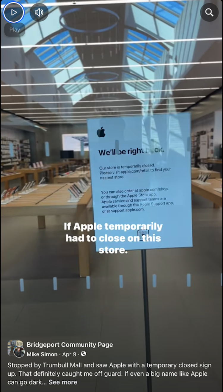Apple Store at Trumbull Mall slated to close soon