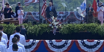 President Trump helps Coast Guard 2026 class celebrate their tenure